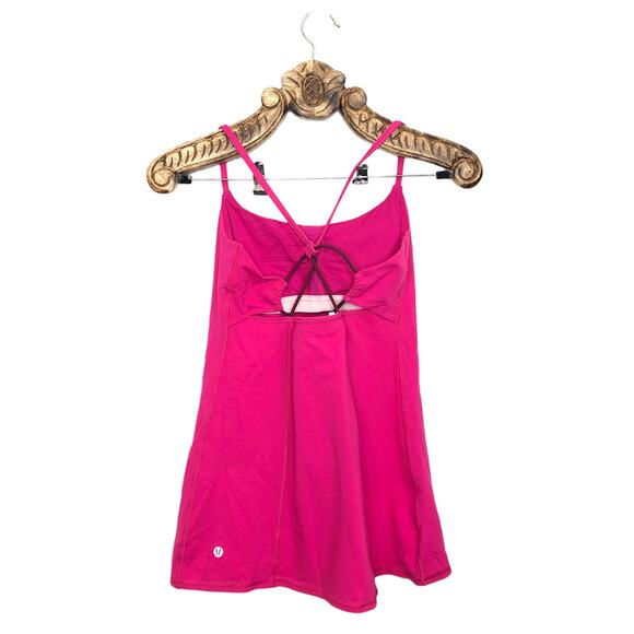 Lululemon Dancing Warrior Tank Jeweled Magenta Luon Strappy Back Yoga Top 8 - Picture 2 of 9
